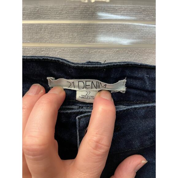 21 Denim size‎ 27 blue jean denim shorts cuffed leg - Picture 2 of 4
